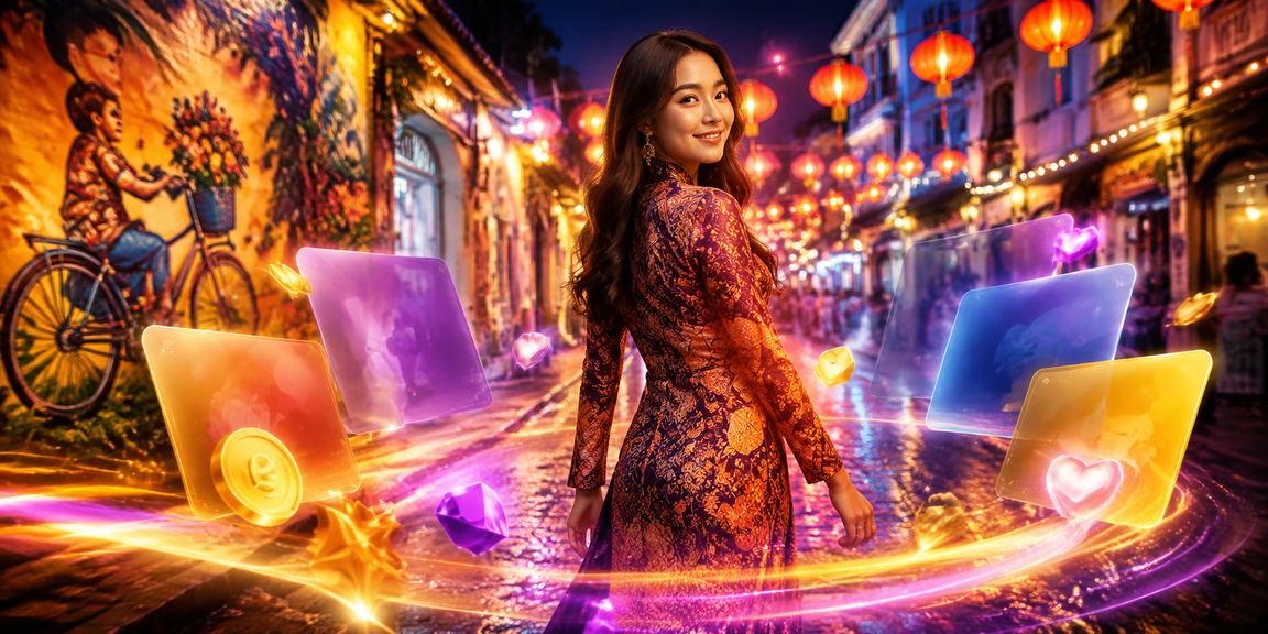 Pengguna wanita berbatik dari Penang membuat deposit untuk bermain poker di platform 1400